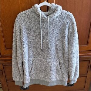 Men’s Cotton On Drop Shoulder Light Gray Fleece Hoodie